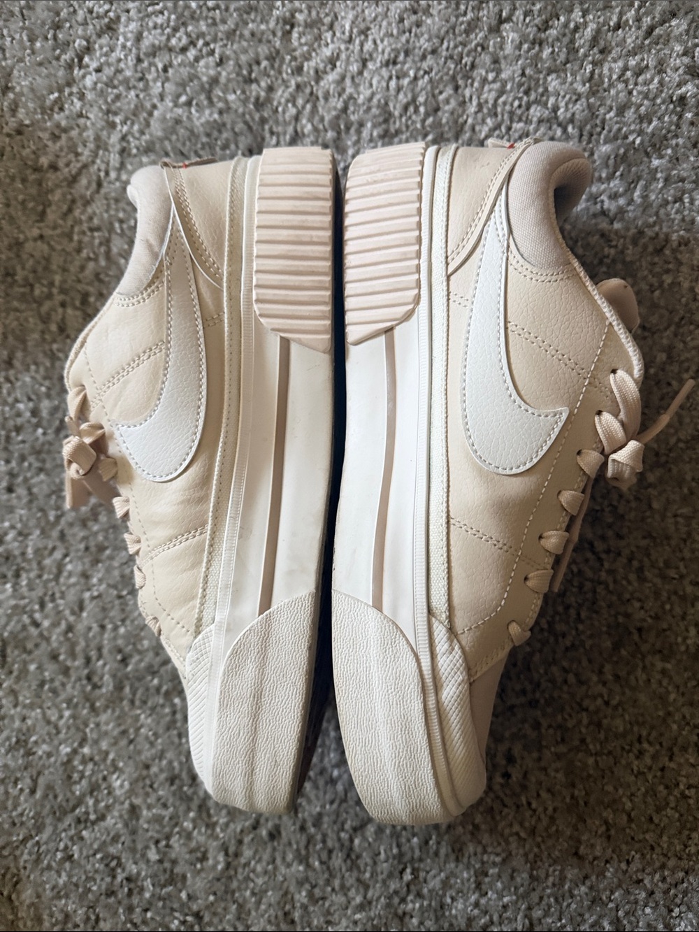 Nike Cream/Tan Blazer Low Sneakers with White Swoosh - Picture 2 of 5